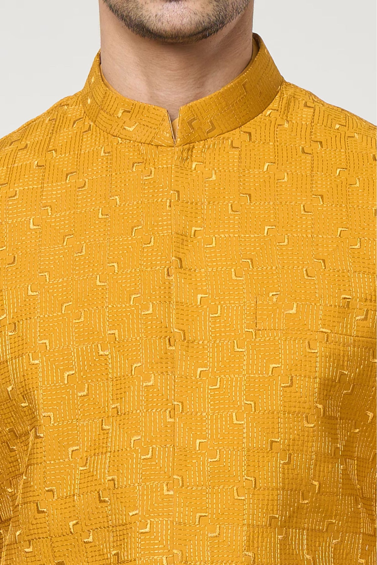 Mustard Embroidered jacket Set