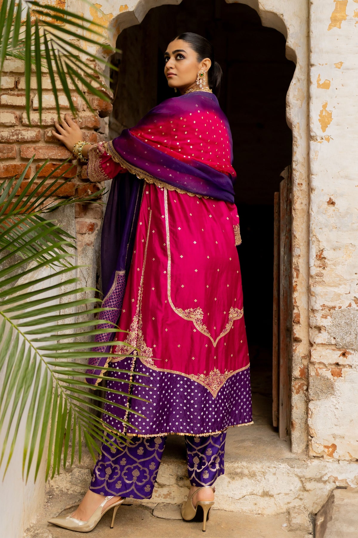 Purple-pink Gul Dupatta
