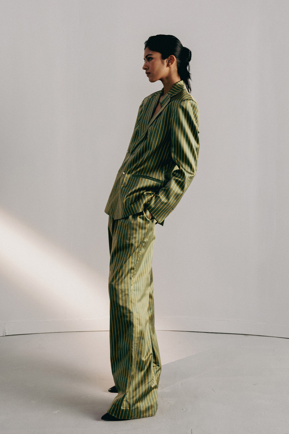 Green Stripe Blazer