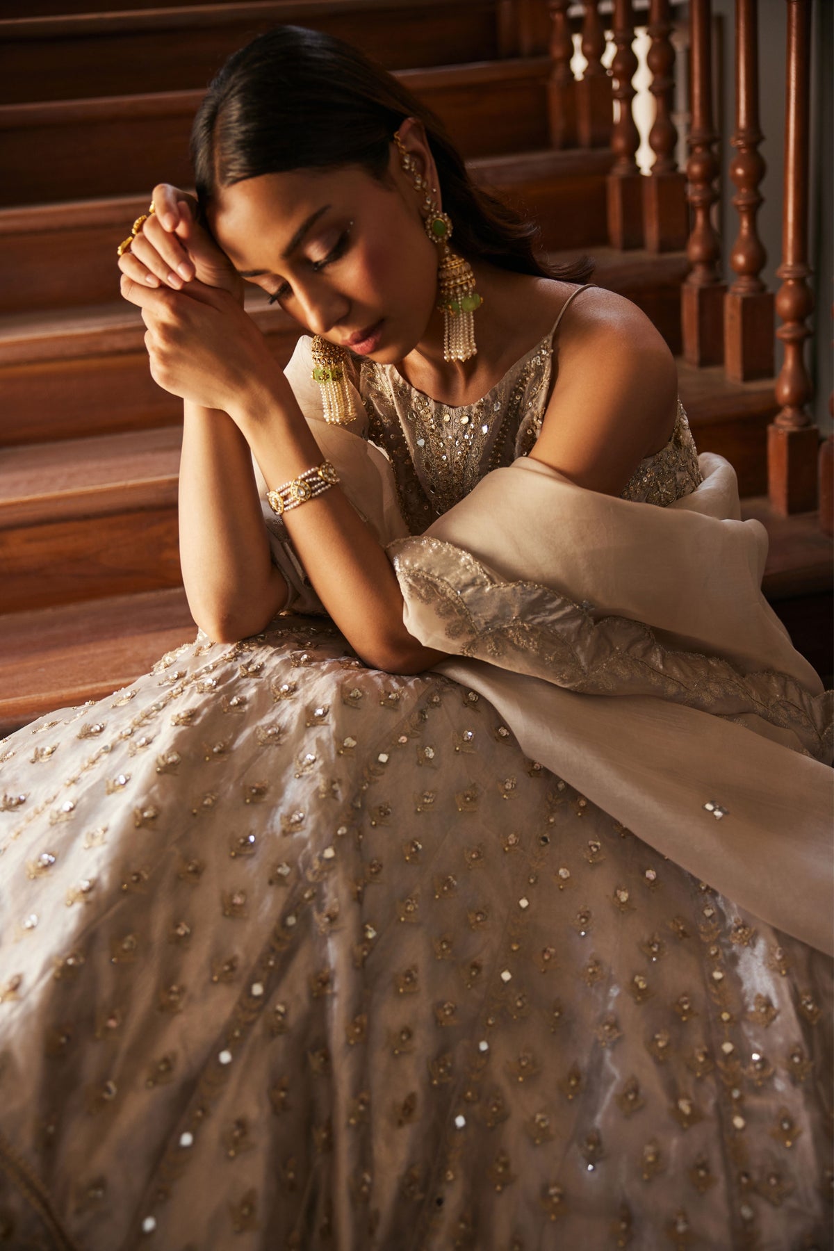 Tissue Lehenga Set