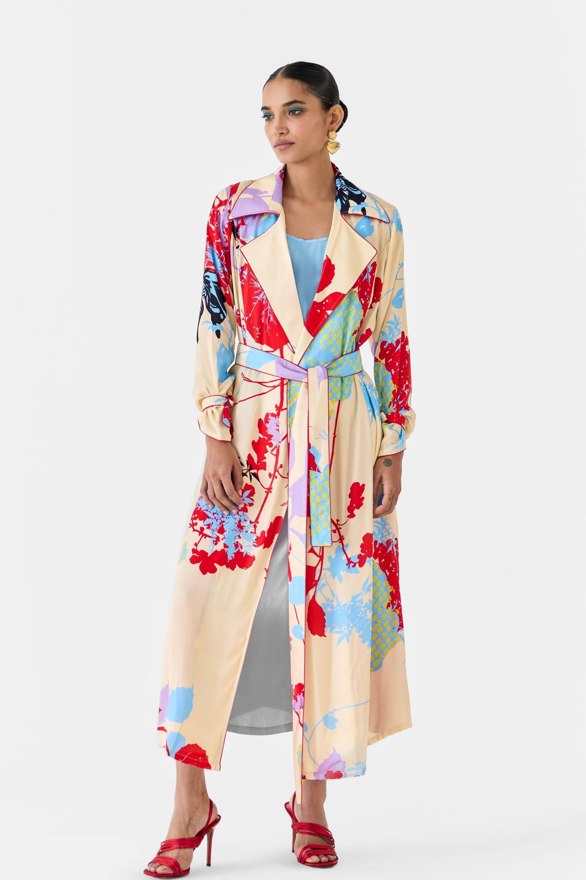 Cream Ikigai Trench Coat Set