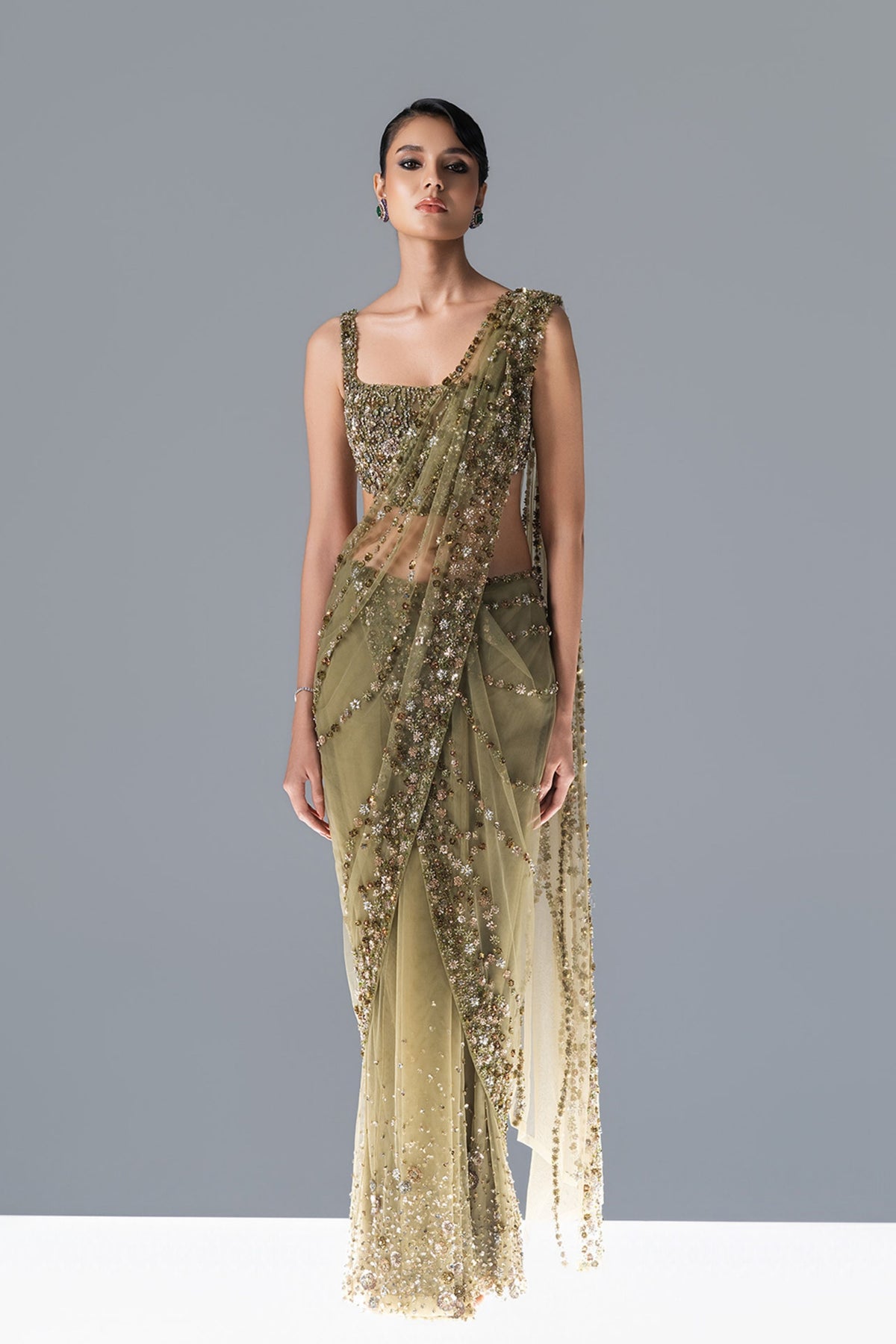 Wisteria Draped Saree Set