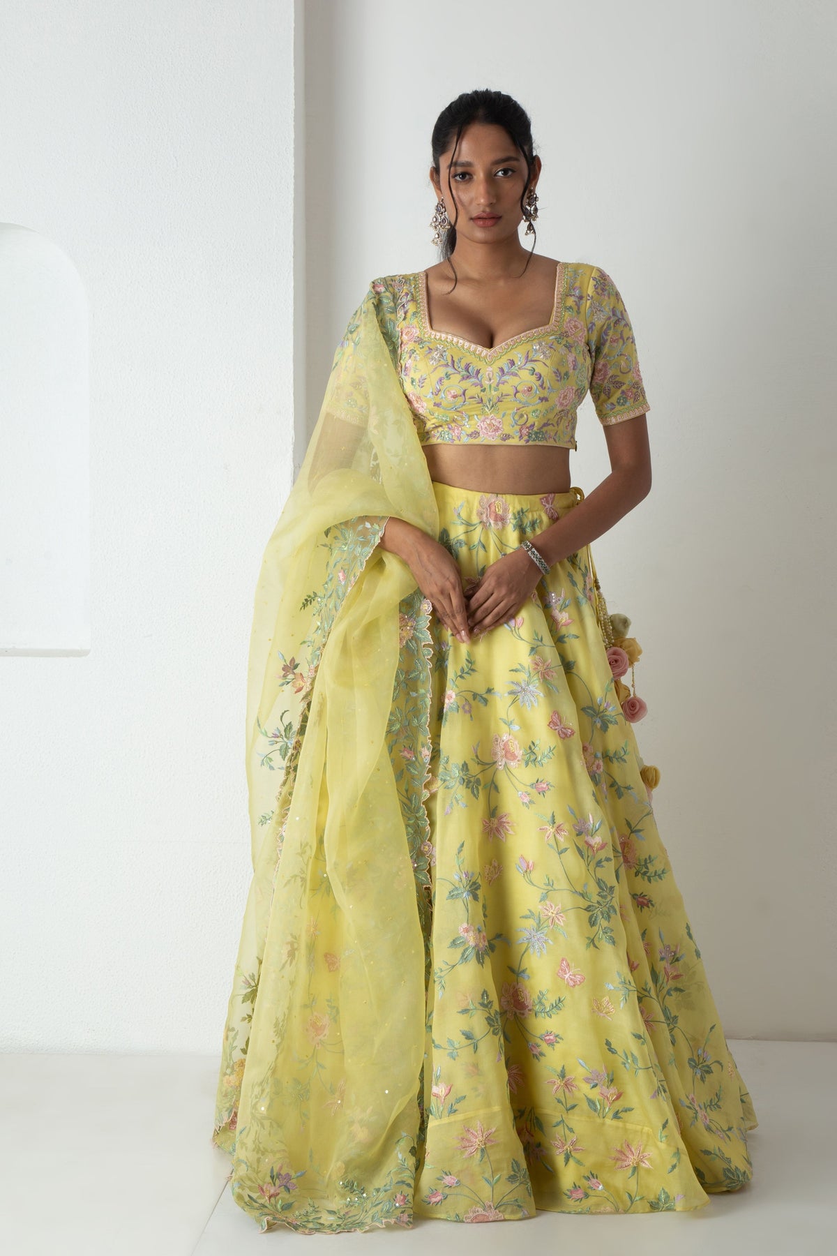 Yellow Sora Lehenga Set