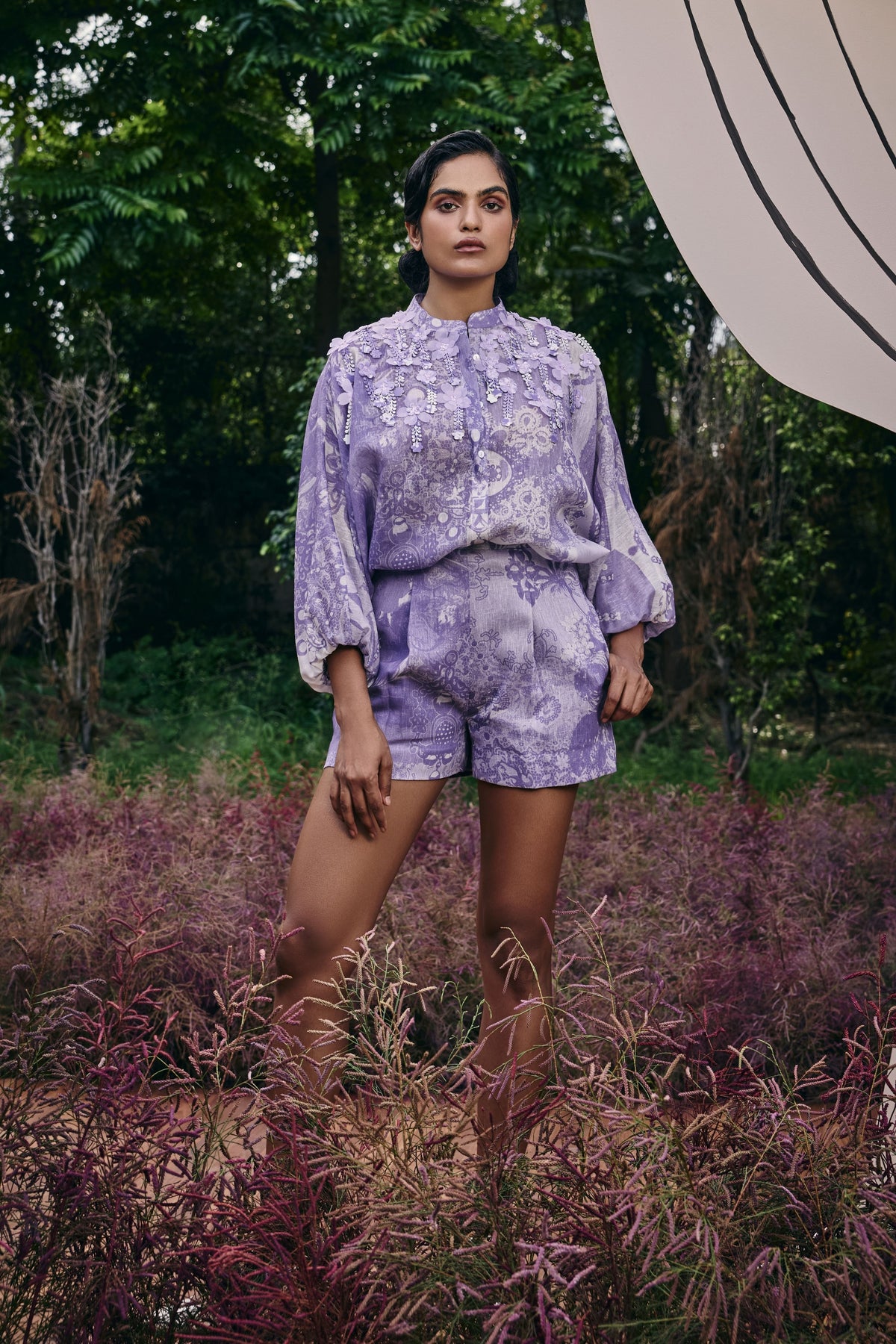 Treasure Embellished Easy Top and Pleated Shorts