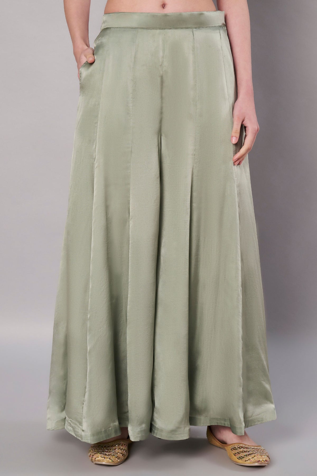 Florale Halter Moss Green Suit Set