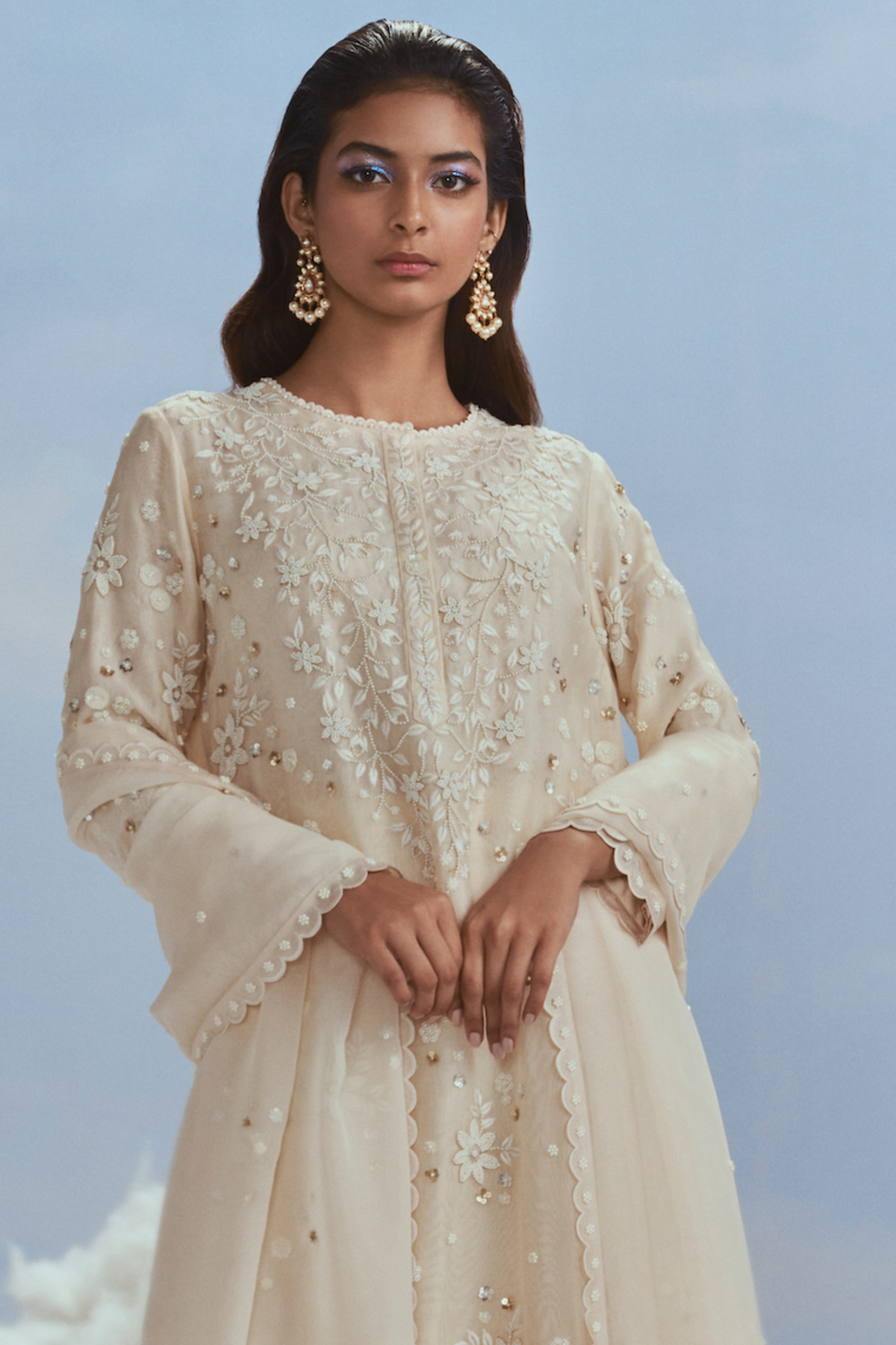 Beige Babylon Straight Cut Kurta Set
