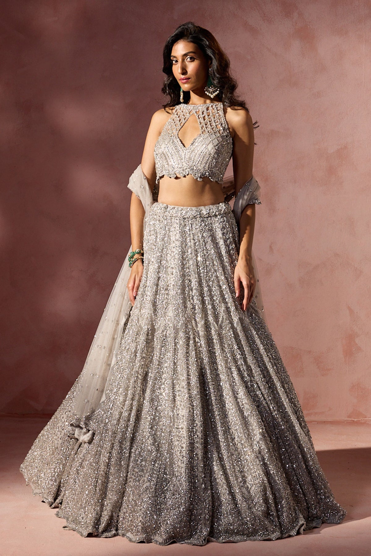 Silver Grey Lehenga Set