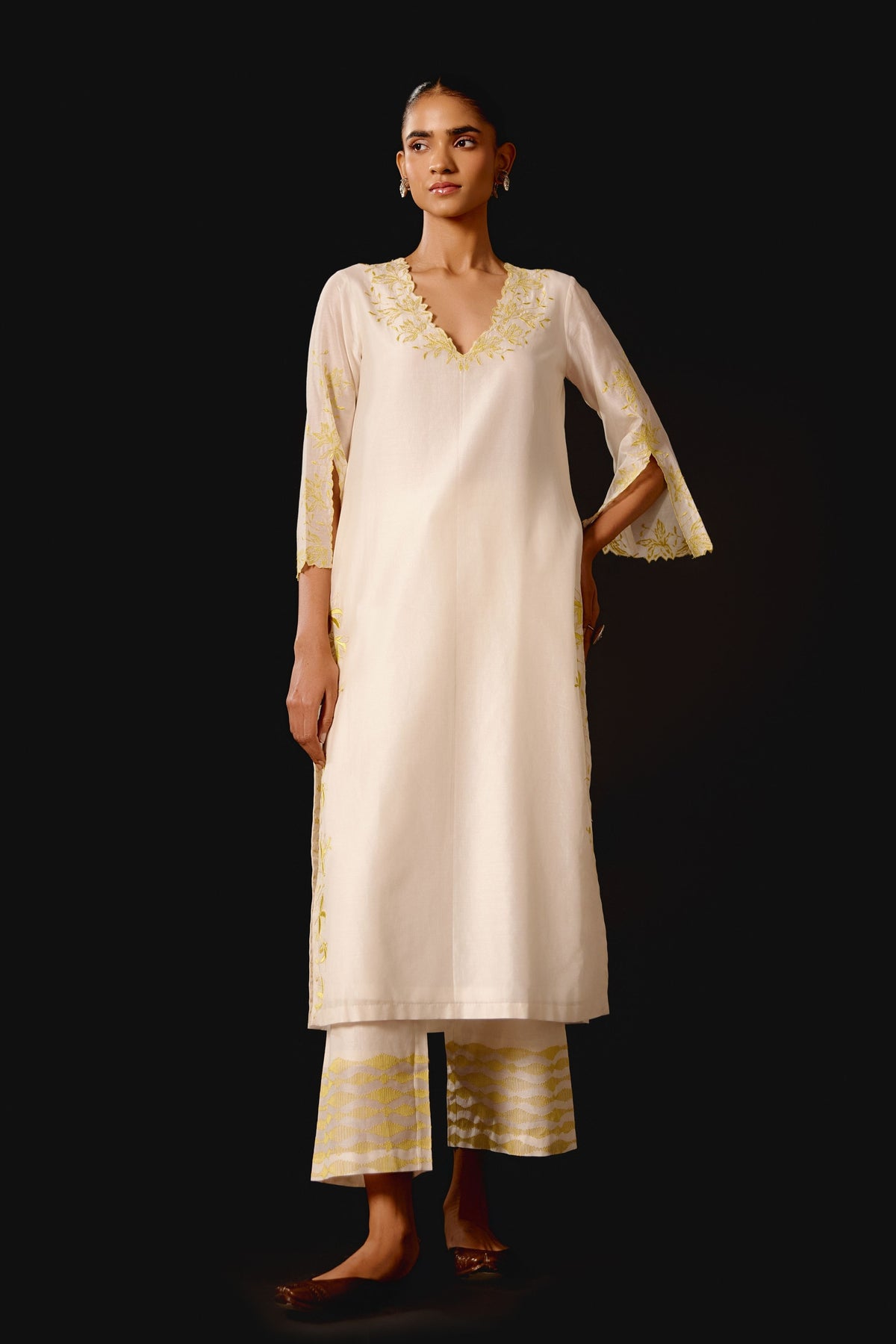 Ivory Cutwork Embroidery Kurta Set
