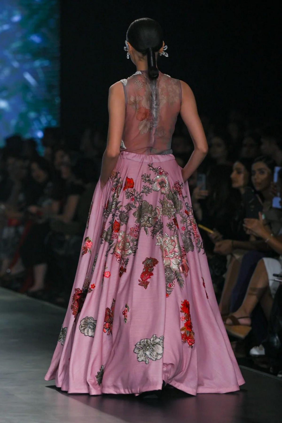 Pink Embroidered Lehenga Set