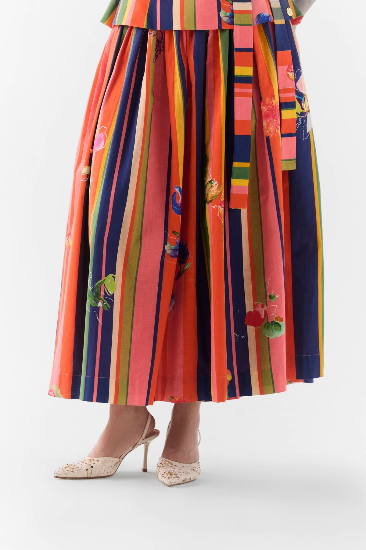 Pink Barcode Skirt Set