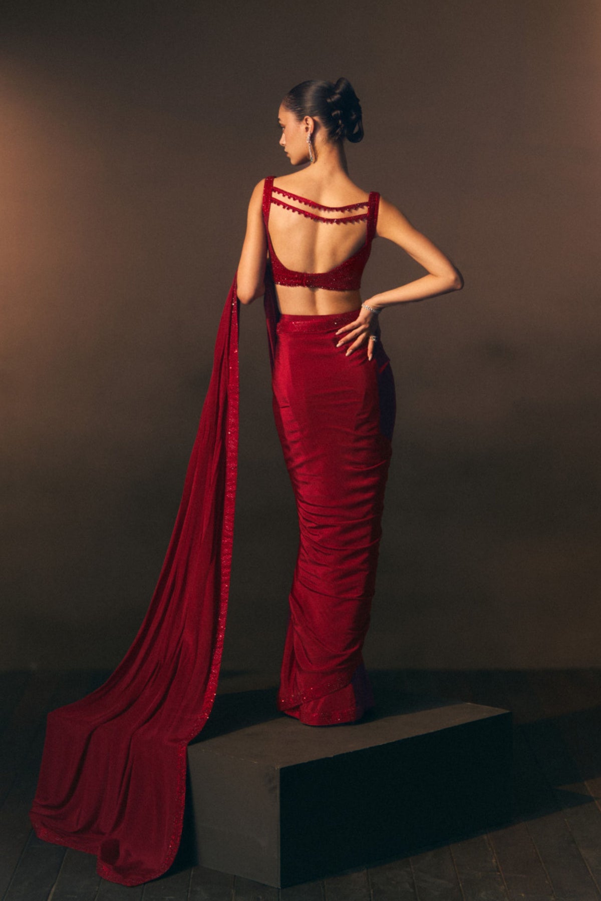 Rouge Saree Set
