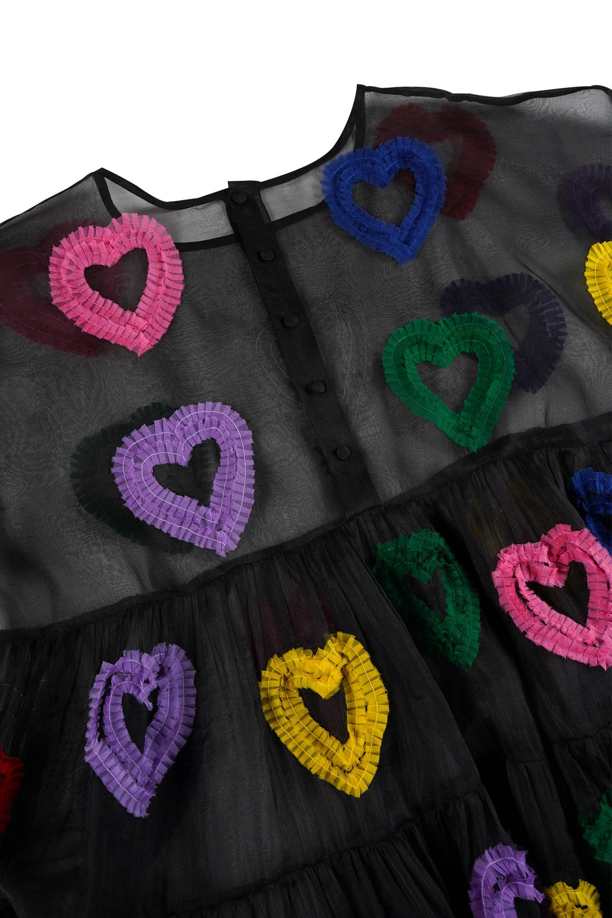 All Hearts Organza Tier Black Dress