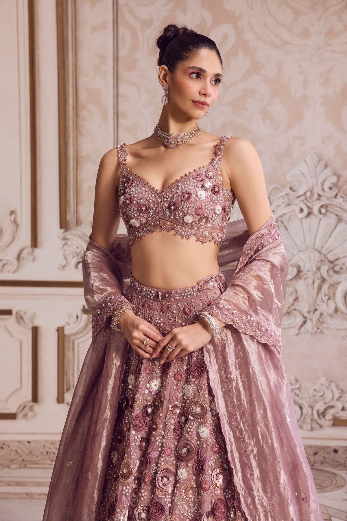 Champagne Rose Lehenga Set