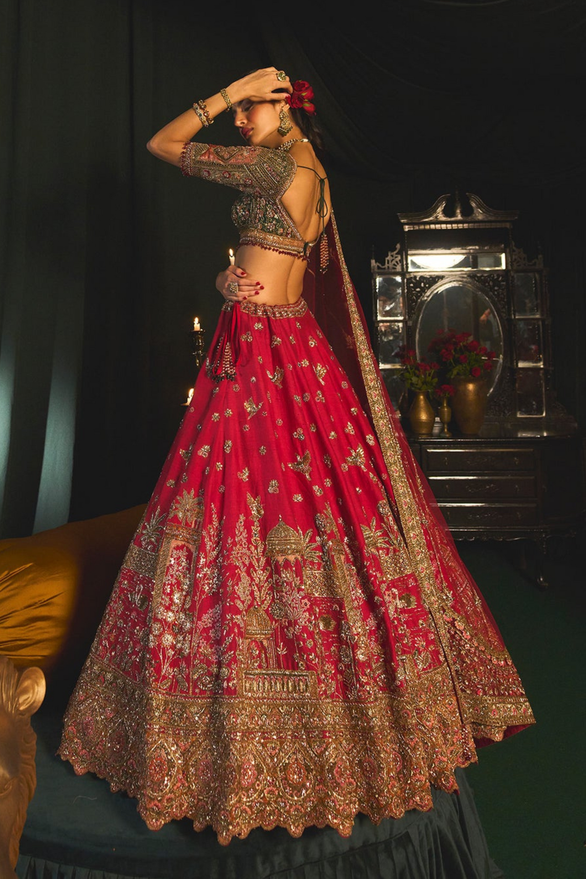 Ahmar Lehenga Set