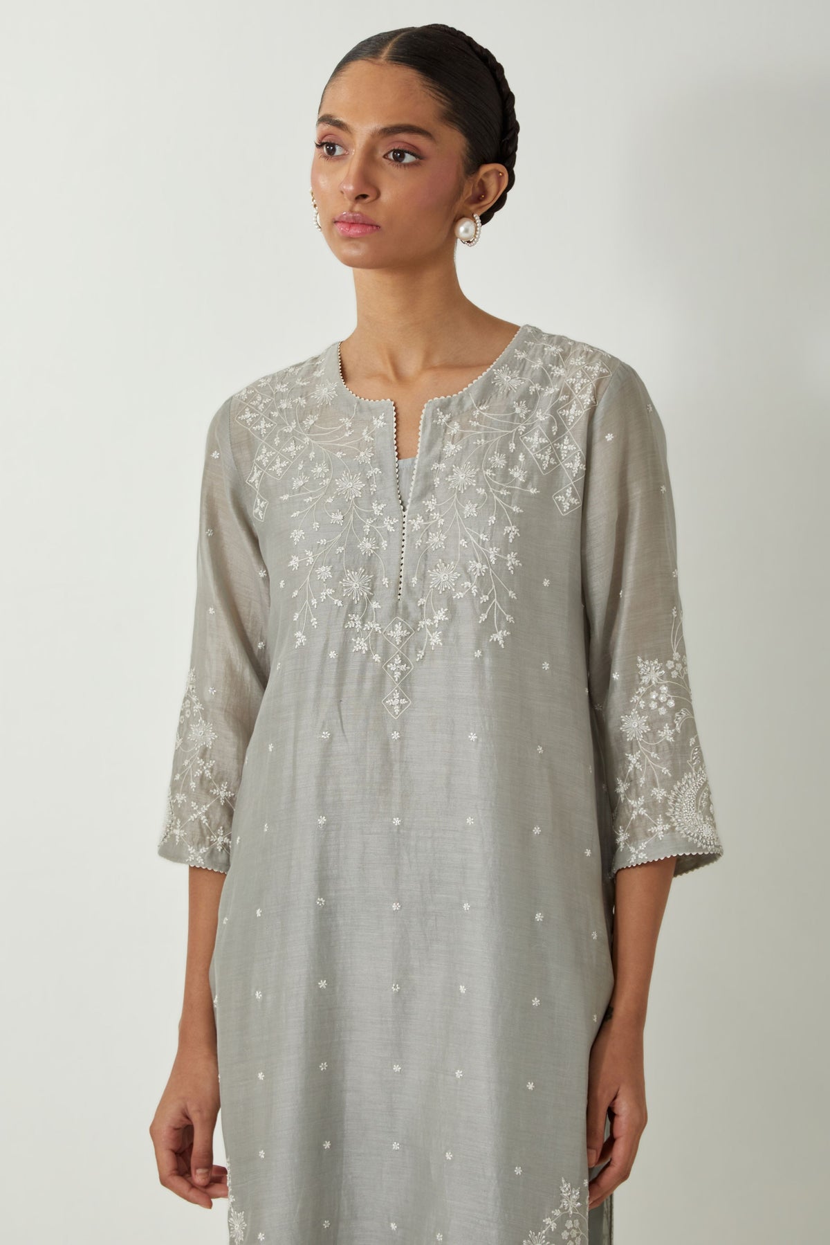 Grey Straight Kurta