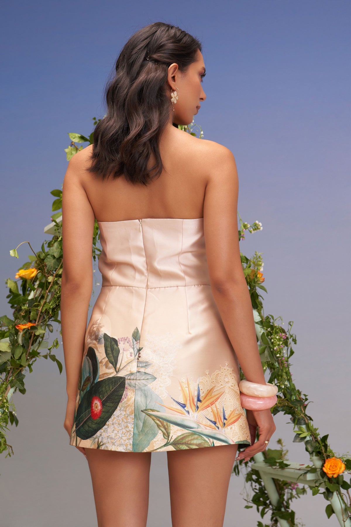 Snowing Hand-embellished Tube Dress