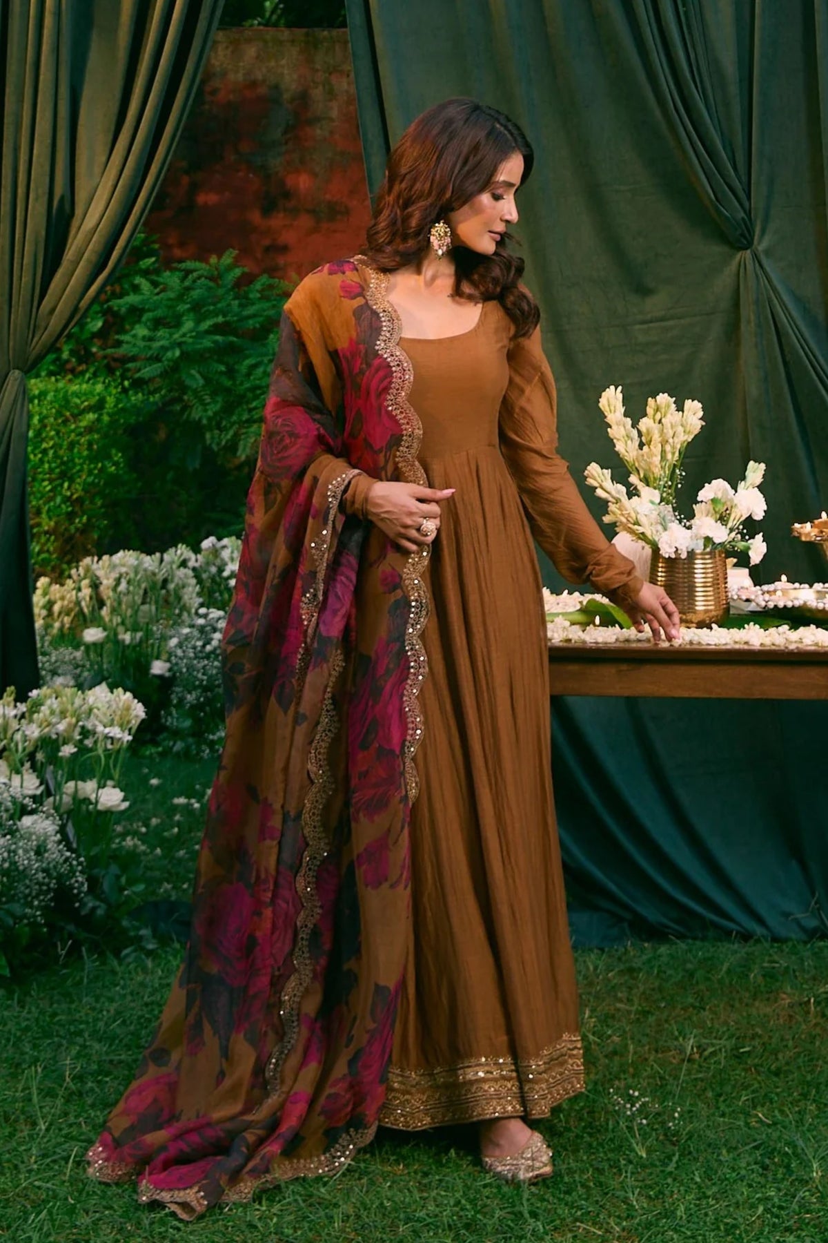 Mustard Anarkali Set