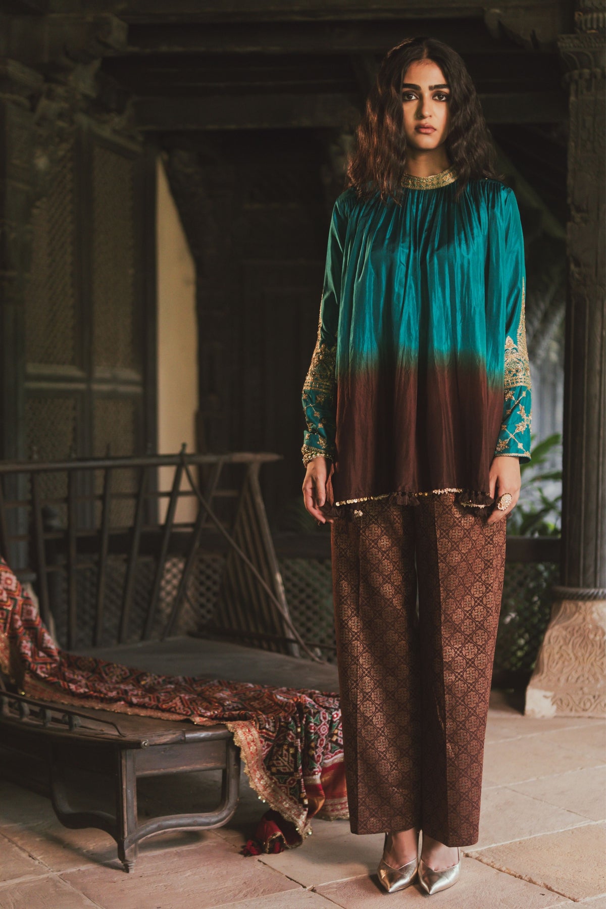 Suhani Brown-teal Tunic Set