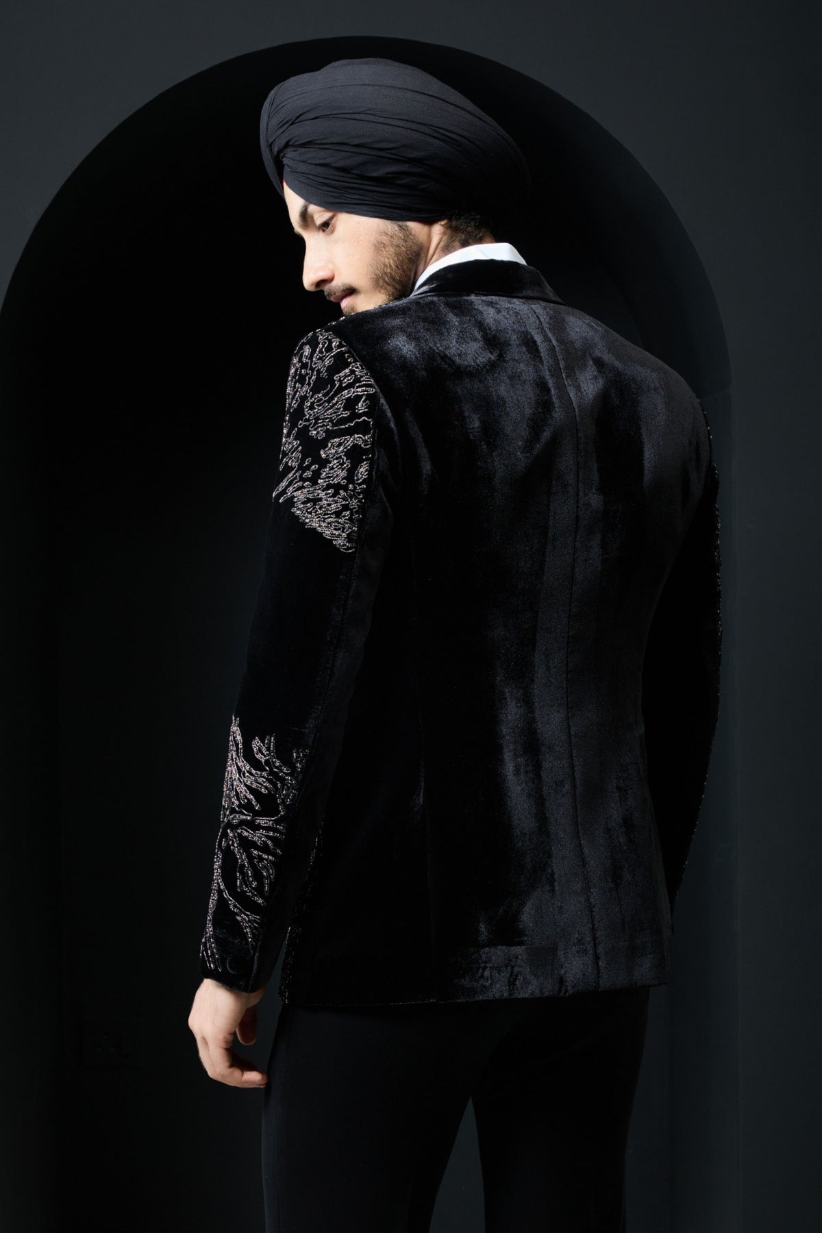 Black Velvet Tuxedo Set