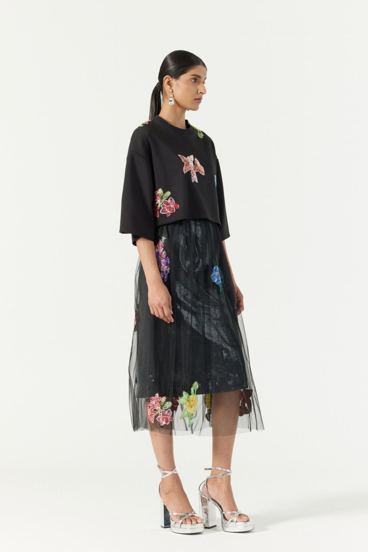 Black Botanical T-Shirt