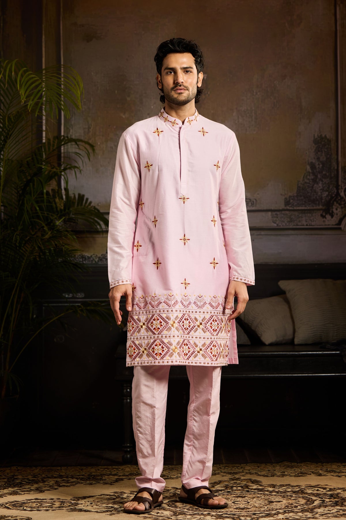 Blush Pink Trible Kurta Set
