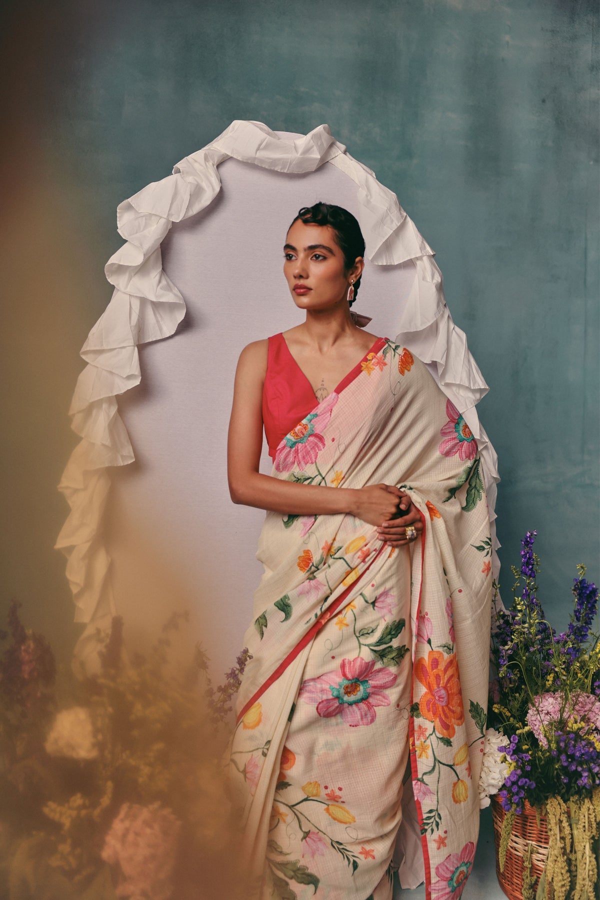 Dahlia Ecru Saree