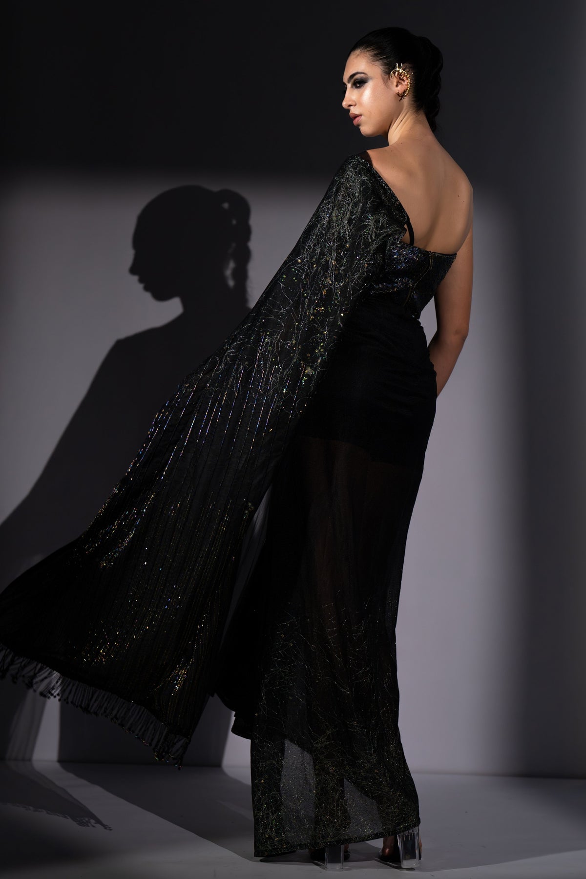 Holographic Saree Set