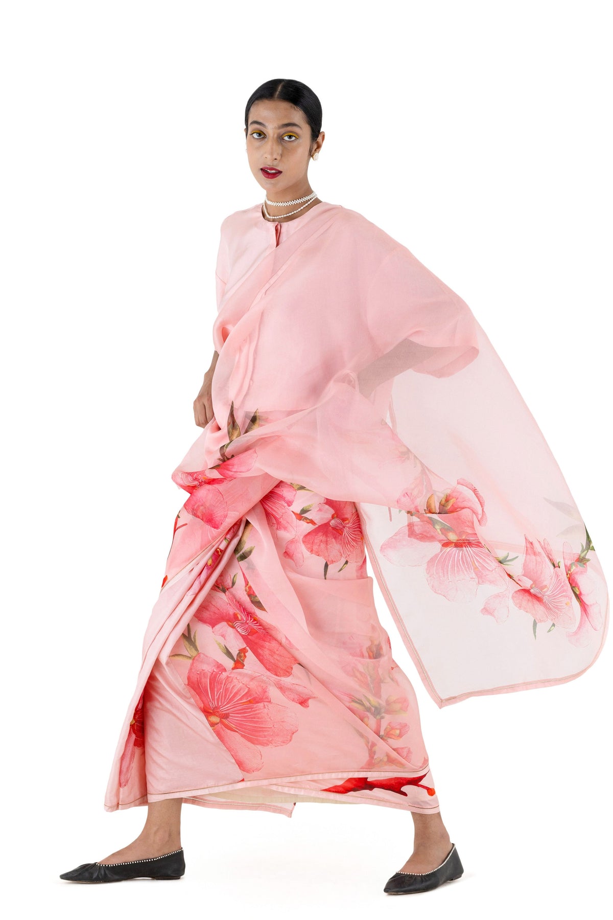 Anyaar Pale Pink Saree
