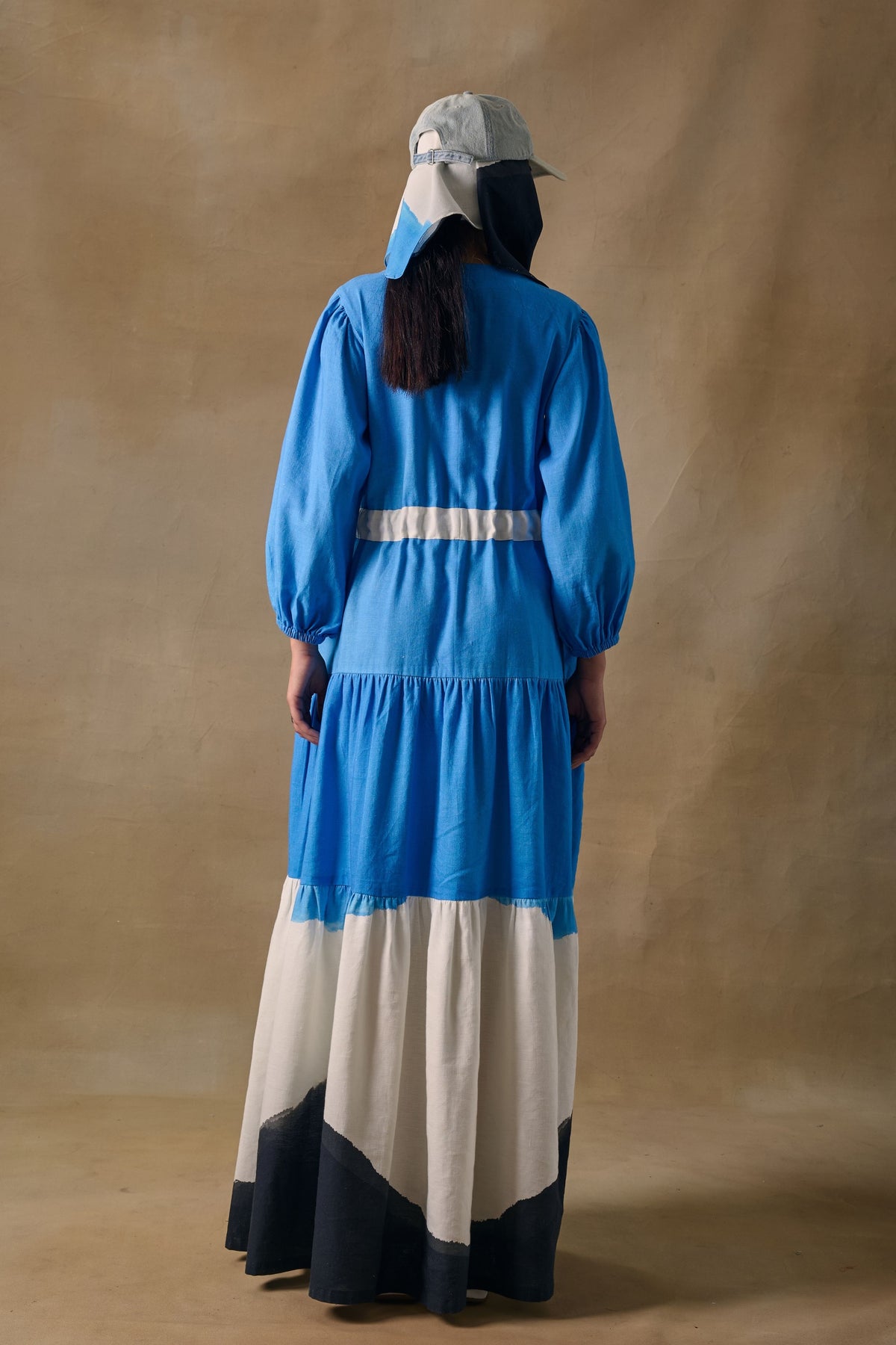 Blue Washed Tiered Dress