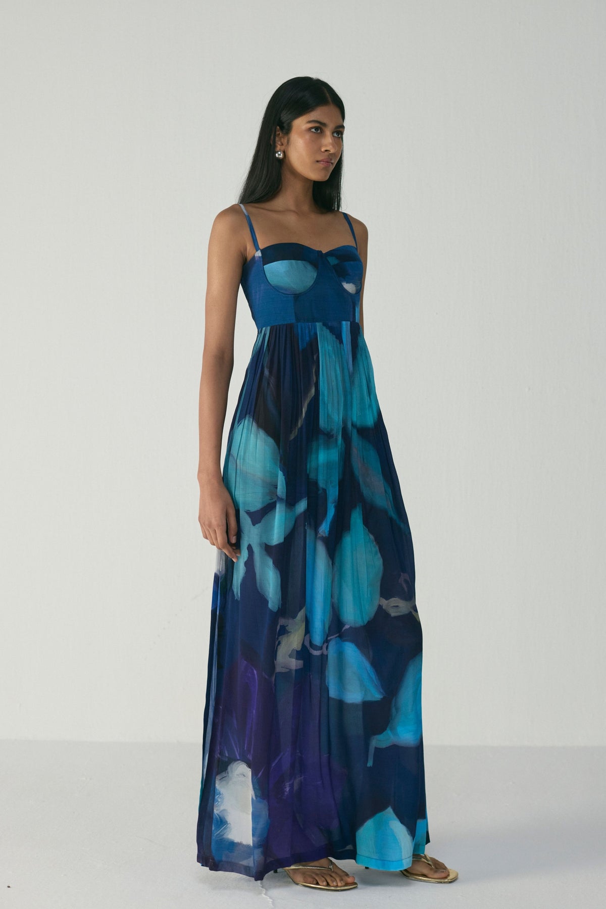 Blue Lagoon Crepe Bralette Dress