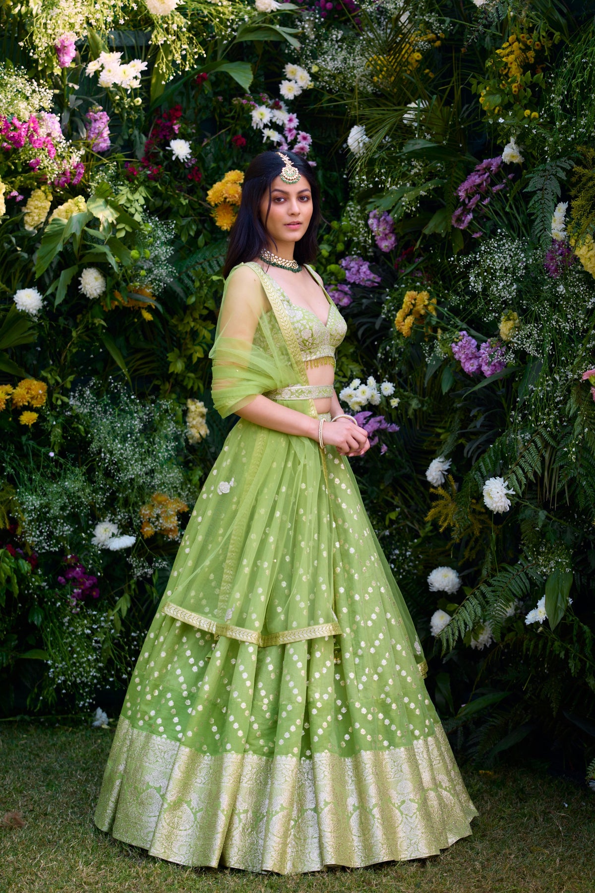 Irish Green Lehenga Set