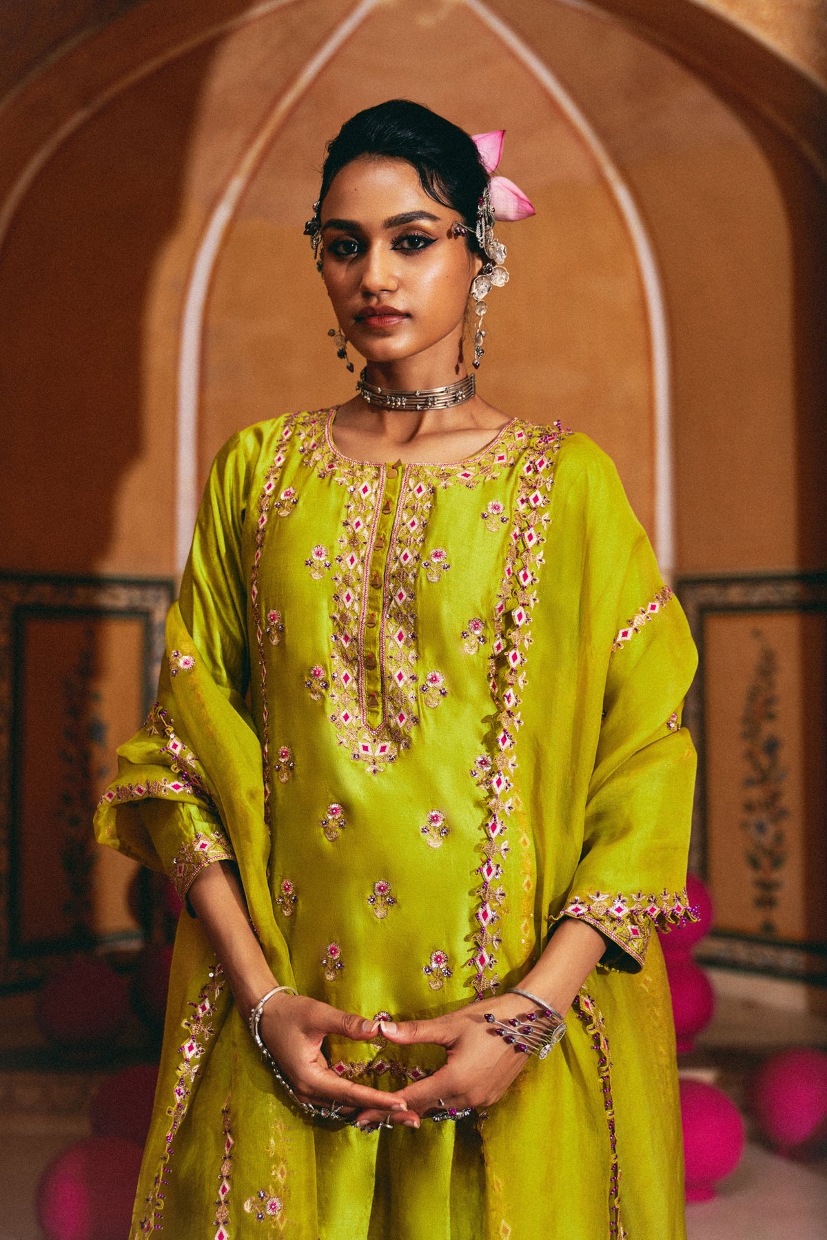 Long Panel Kurta Set
