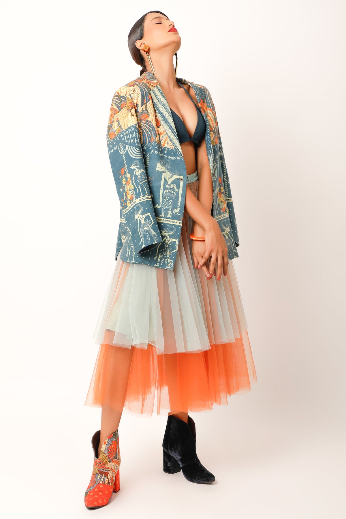 Ramayana Multicolour Printed Jacket Set