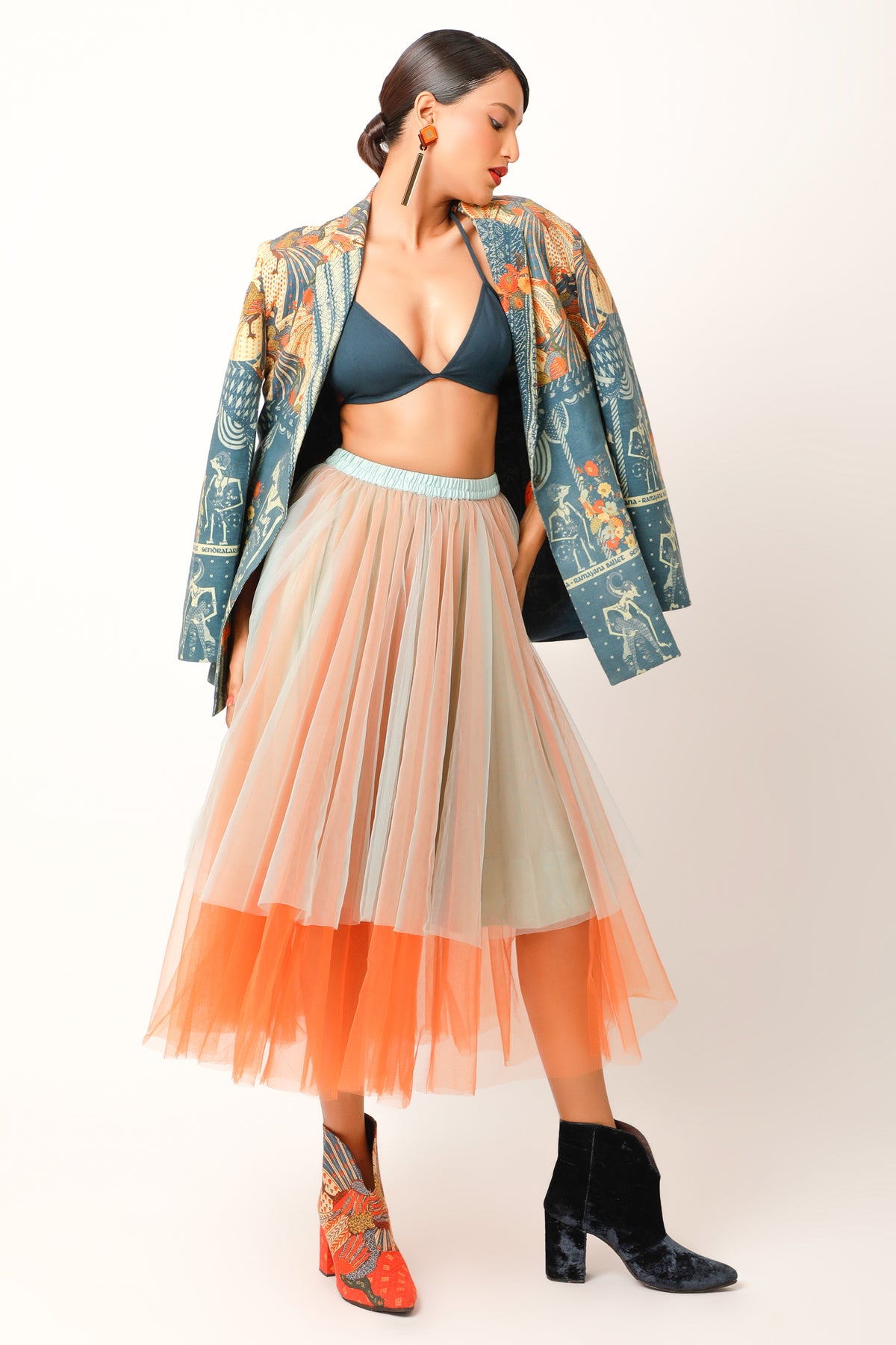 Ramayana Multicolour Printed Jacket Set