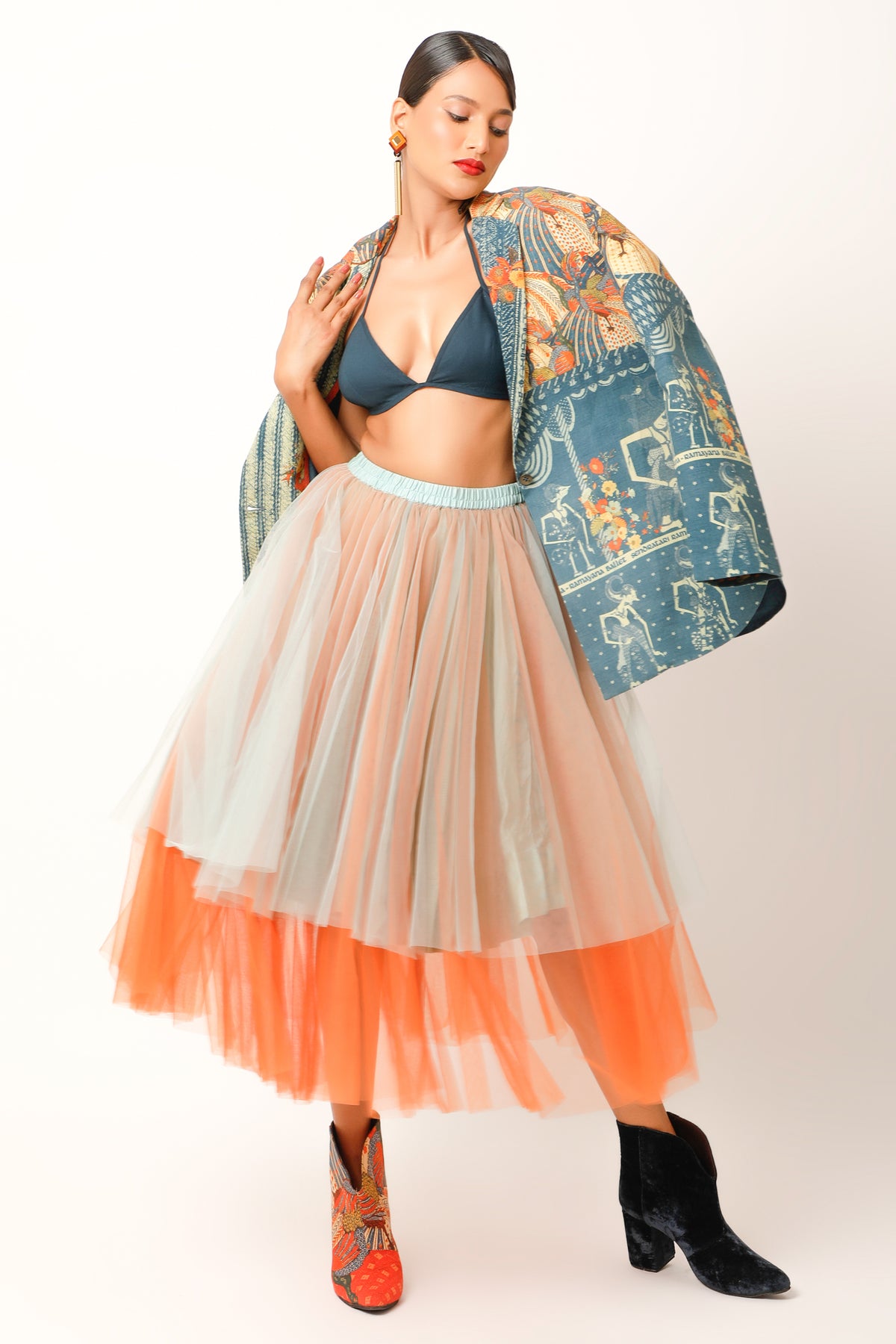 Ramayana Multicolour Printed Jacket Set