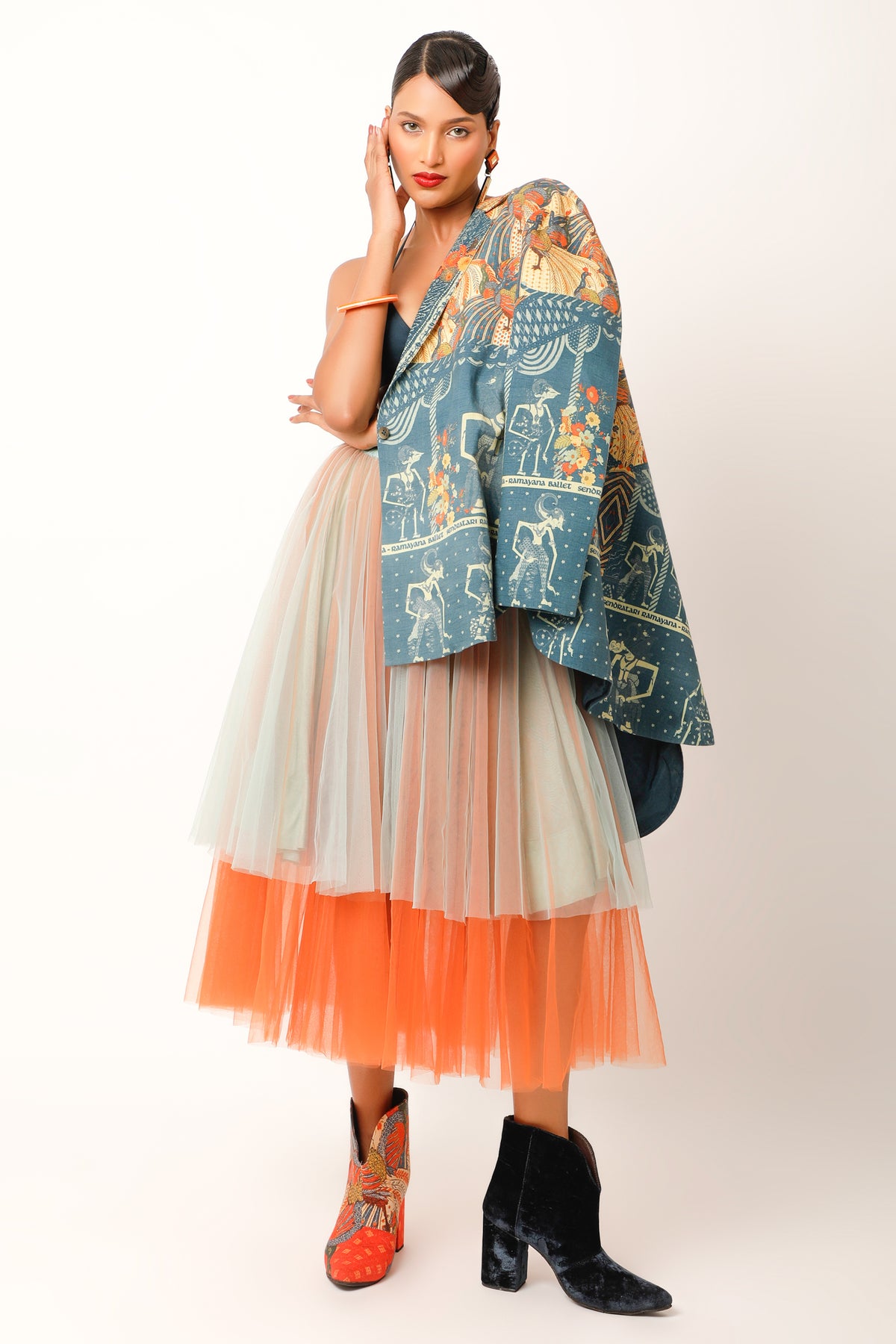 Ramayana Multicolour Printed Jacket Set