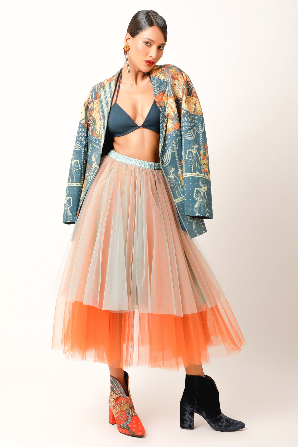 Ramayana Multicolour Printed Jacket Set