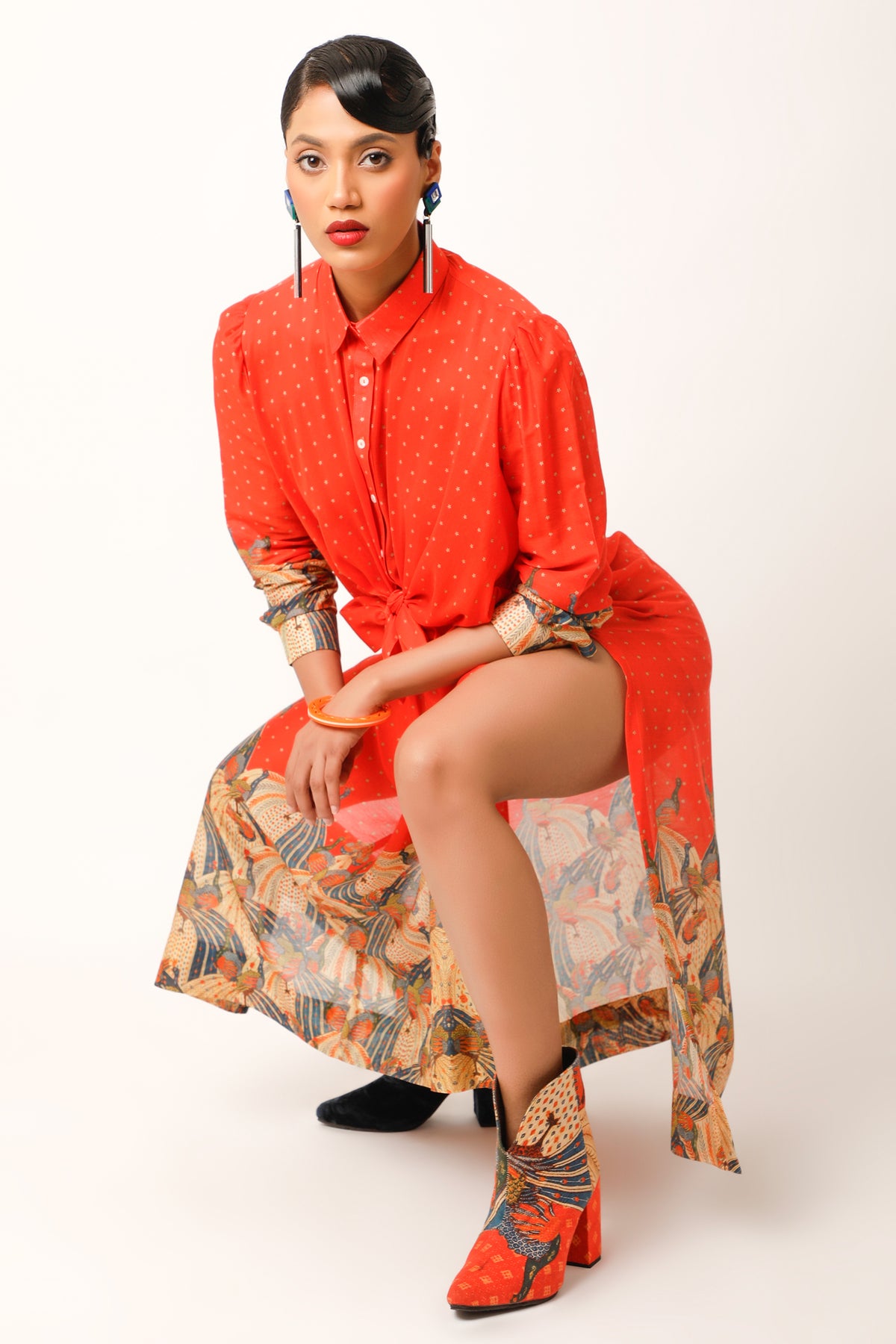 Orange Knotted Co-ord Set