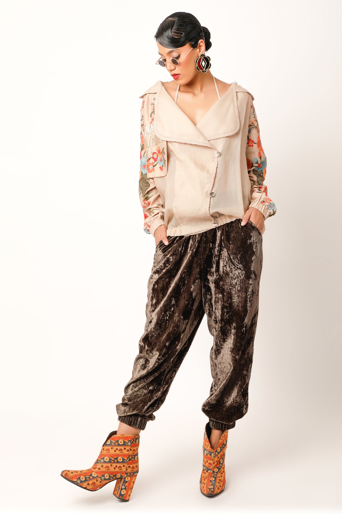Foliage Beigetrench Bomber Jacket