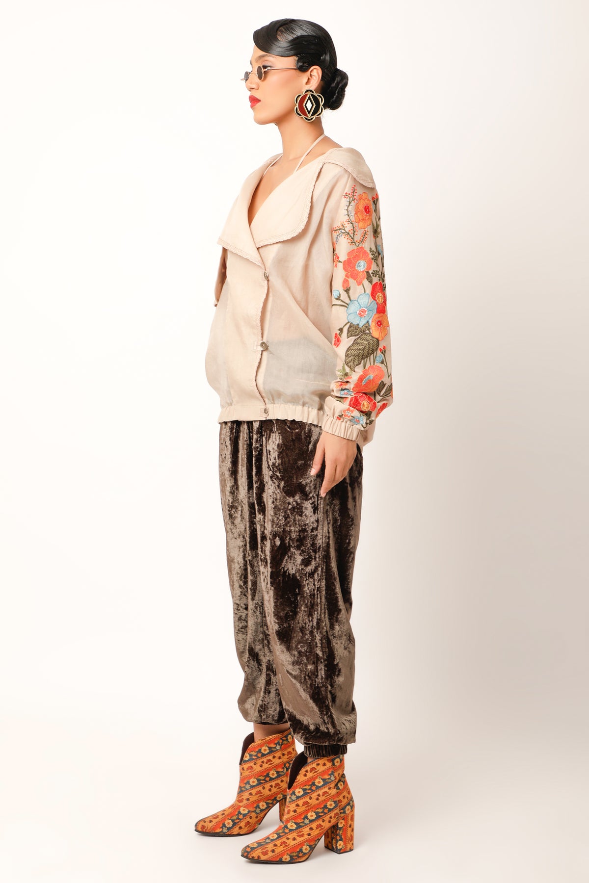 Foliage Beigetrench Bomber Jacket