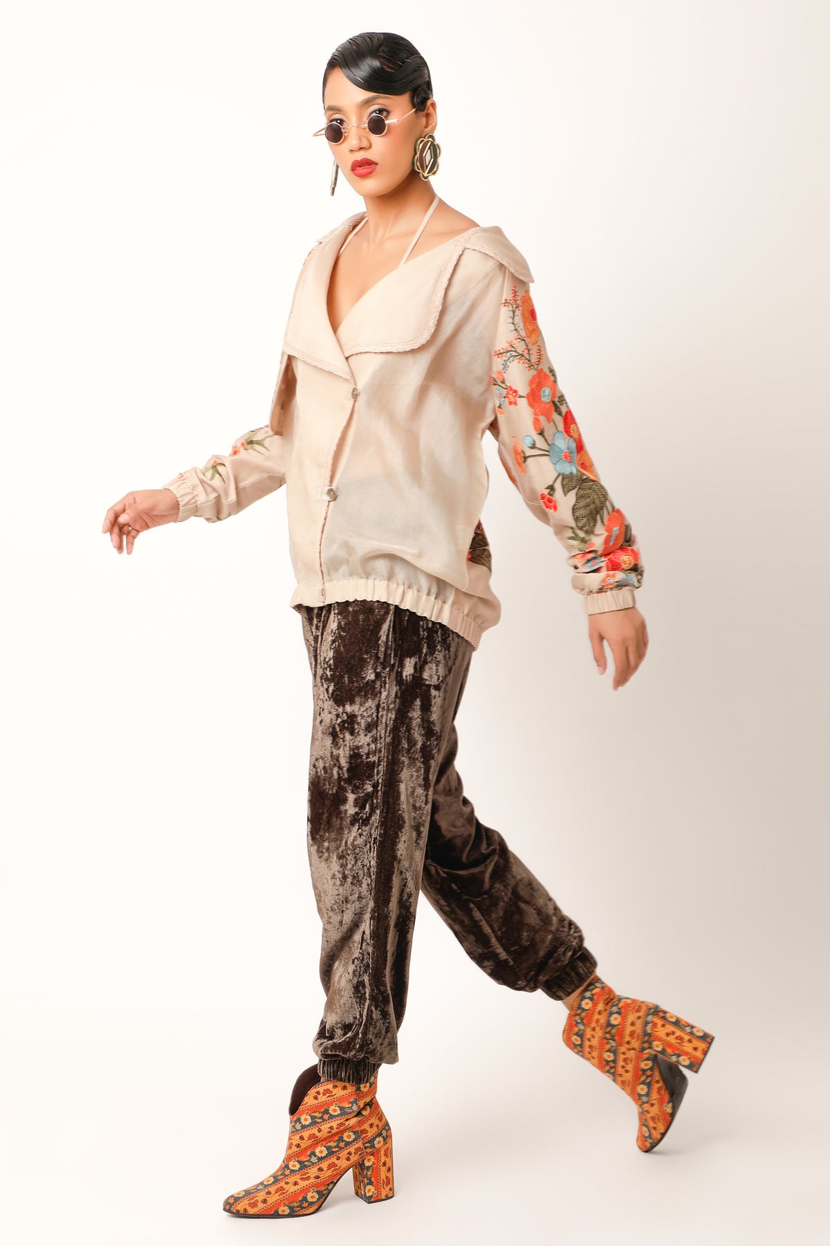 Foliage Beigetrench Bomber Jacket