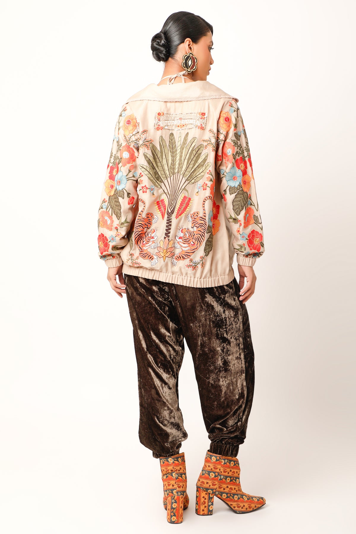 Foliage Beigetrench Bomber Jacket