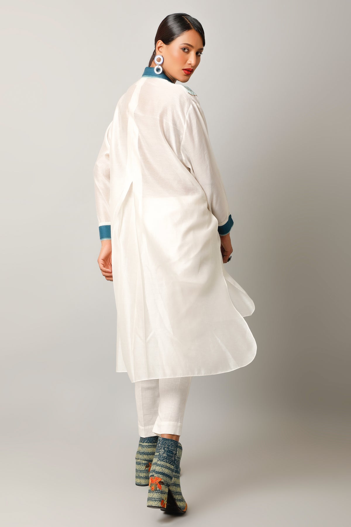 Fish Ivory Embroidery Co-ord Set