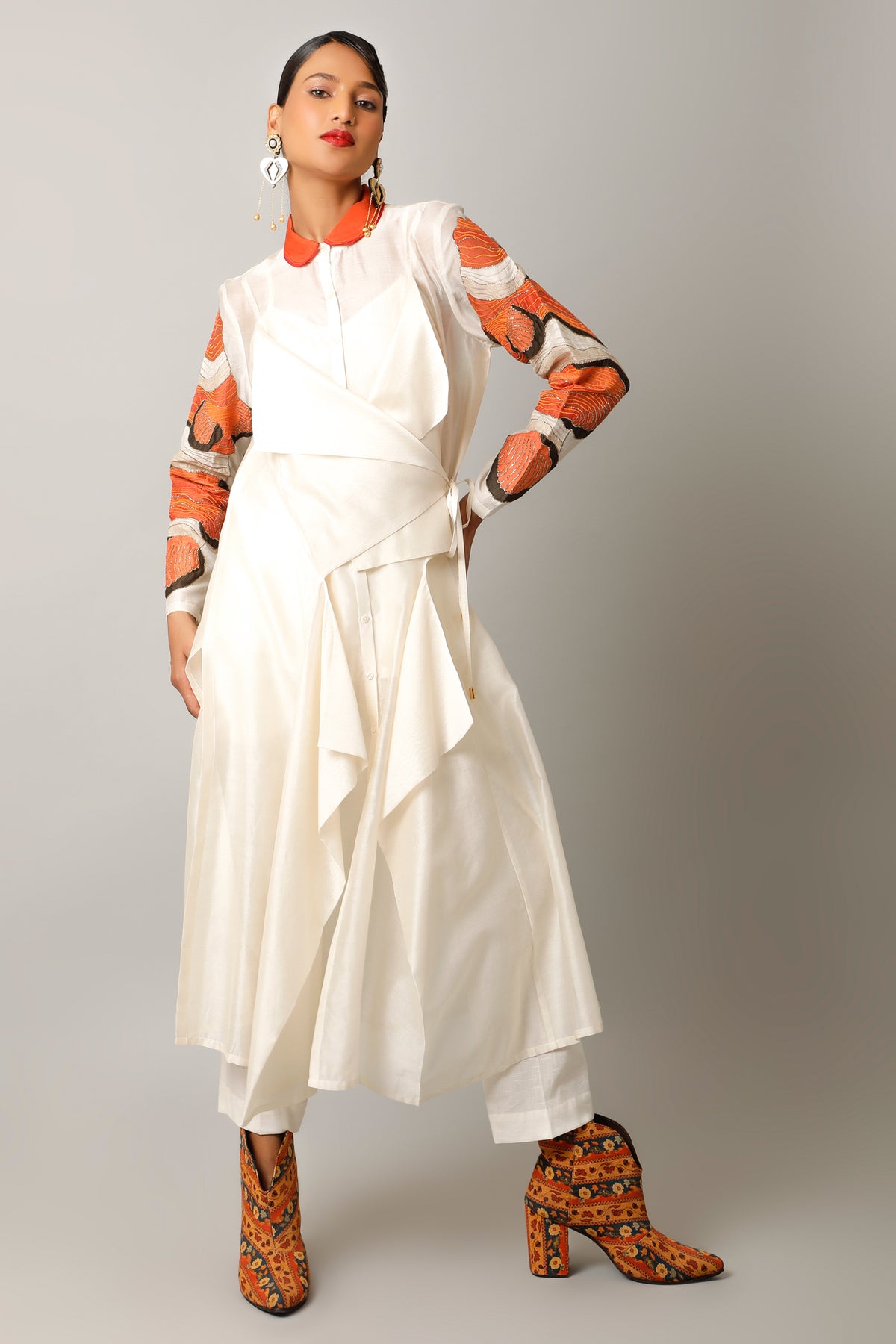 Ivory Draped Co-ord Set