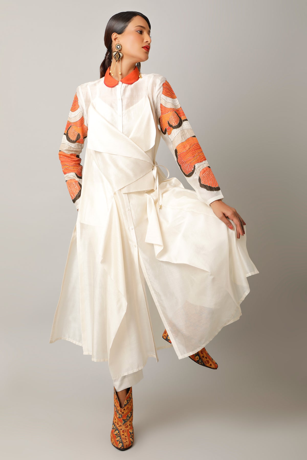 Ivory Draped Co-ord Set