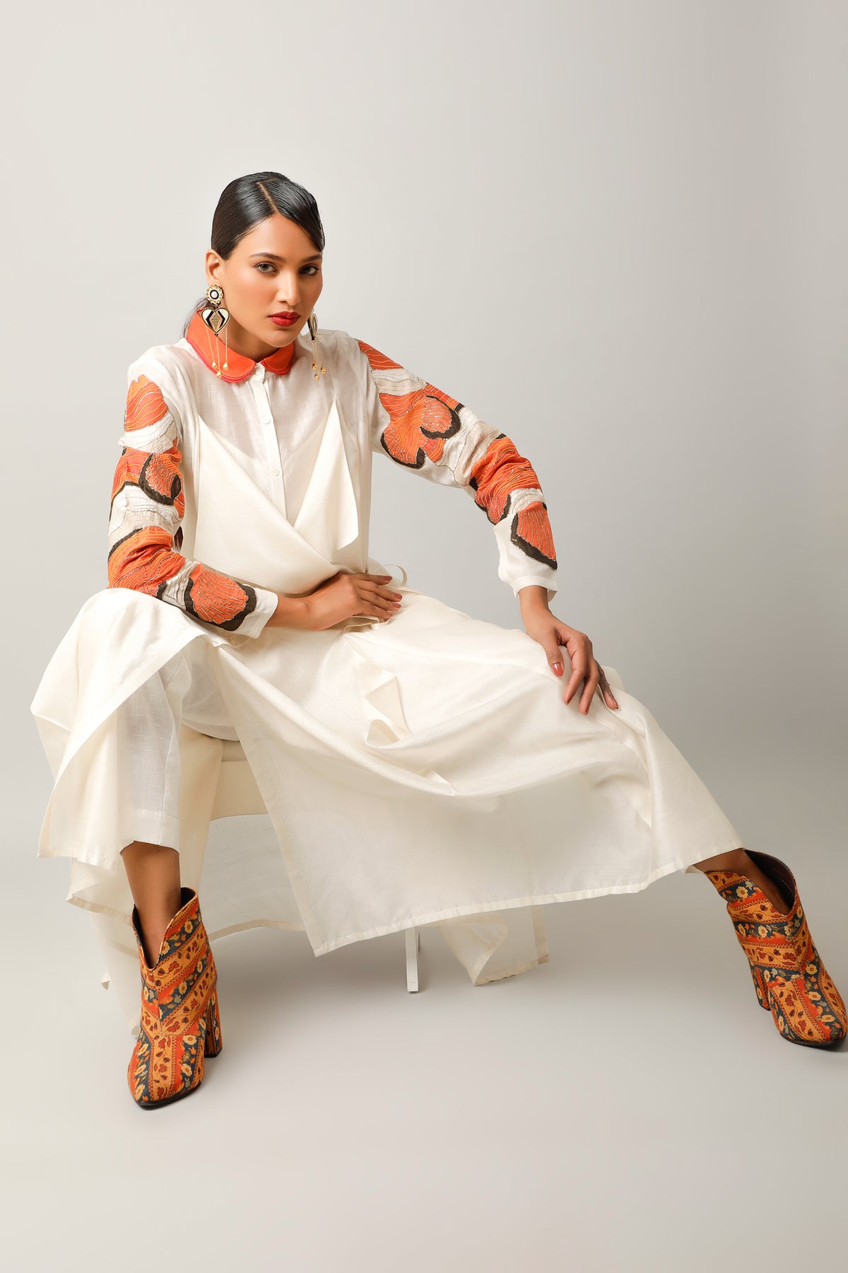 Ivory Draped Co-ord Set