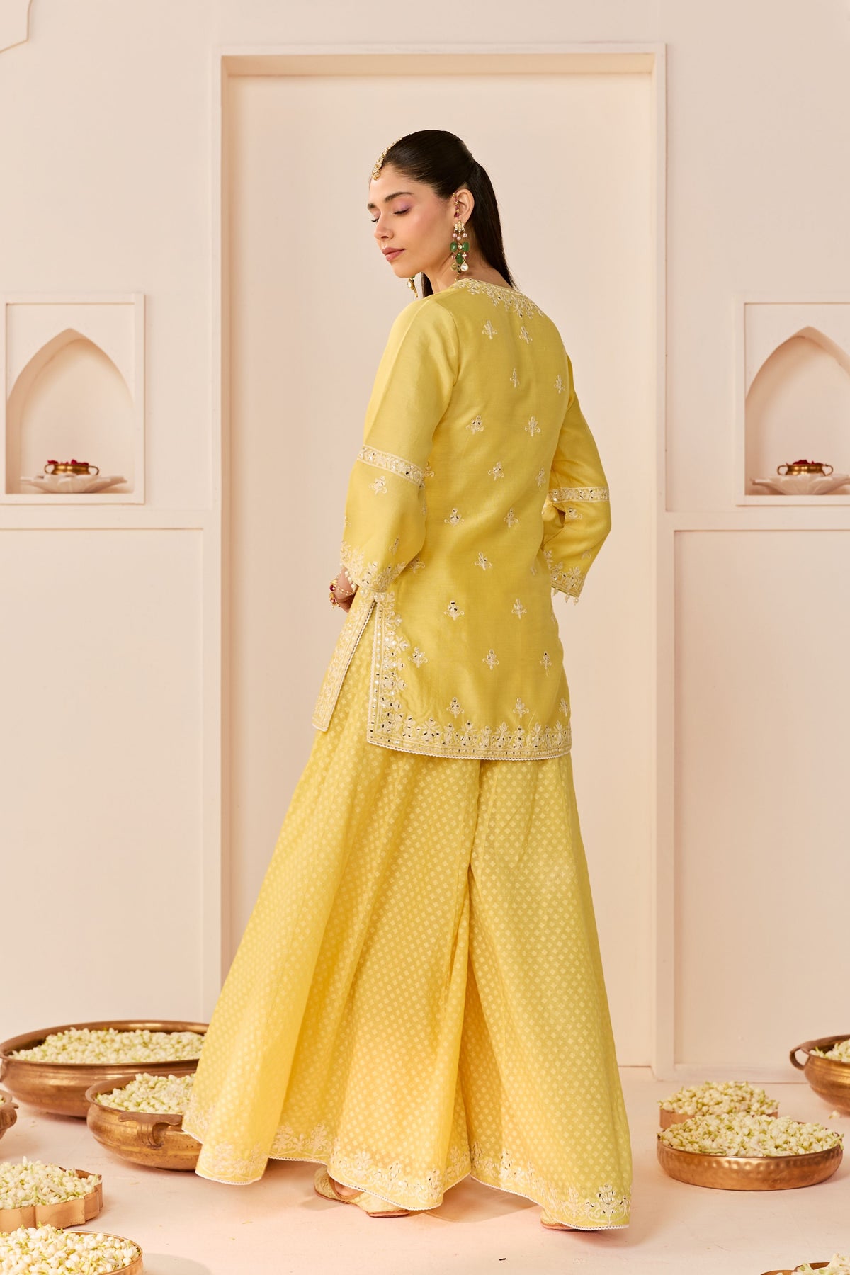 Rehma Lemon Yellow Sharara Set