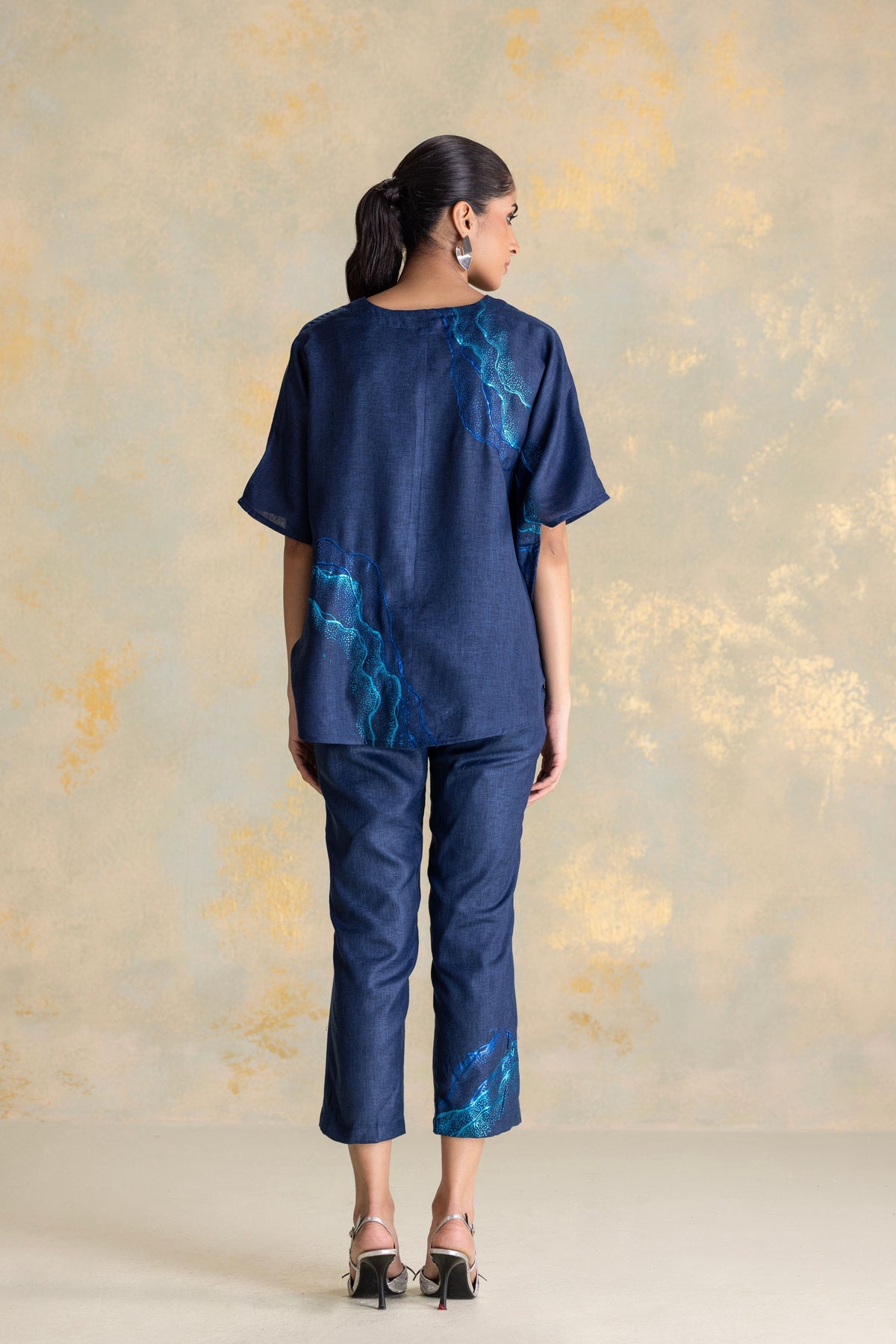 Peacock Veil Navy Co-ord Set