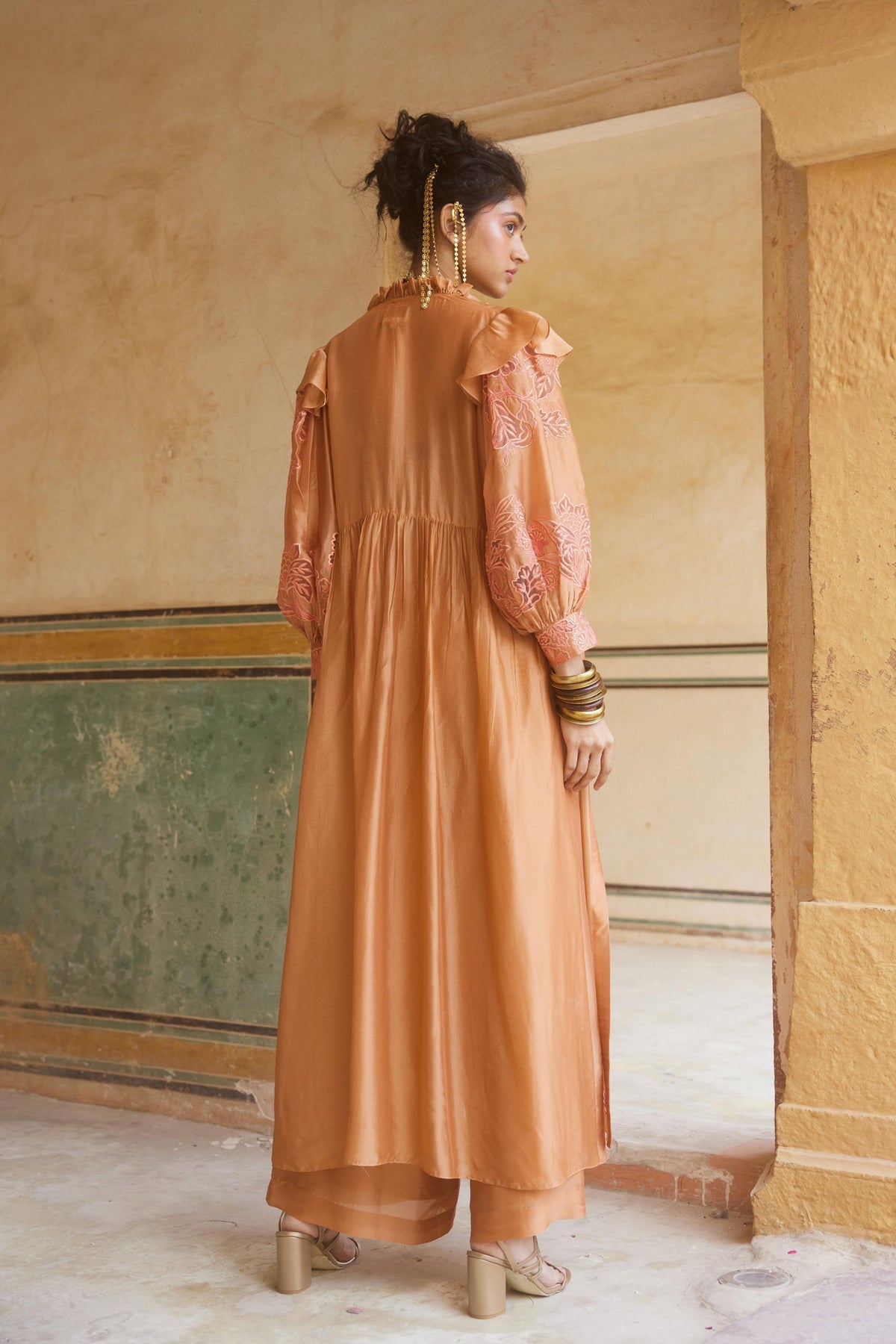 The Peachy Orange Jacket Set