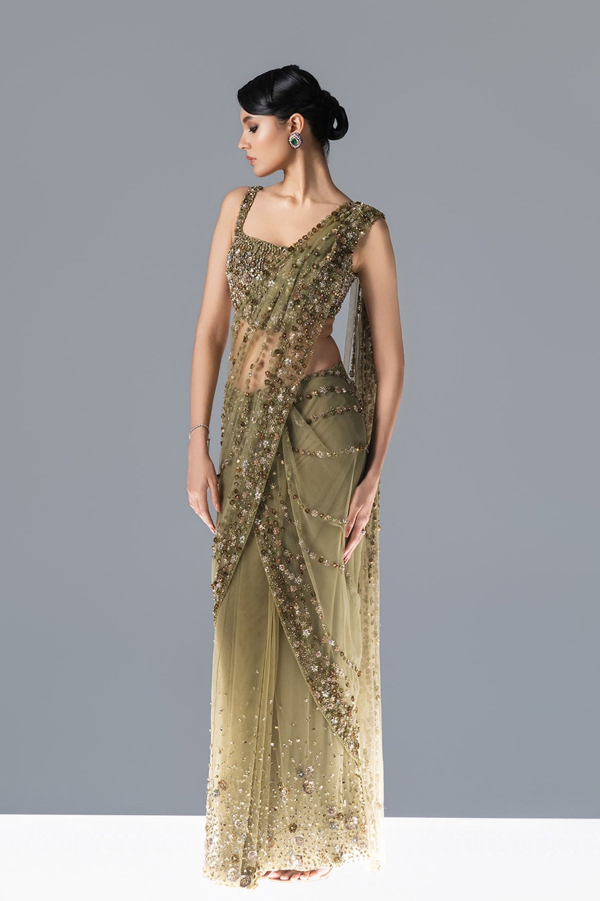 Wisteria Draped Saree Set